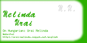 melinda urai business card